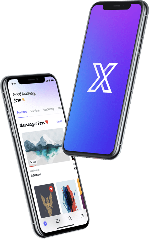 MessengerX Application shown on iPhone